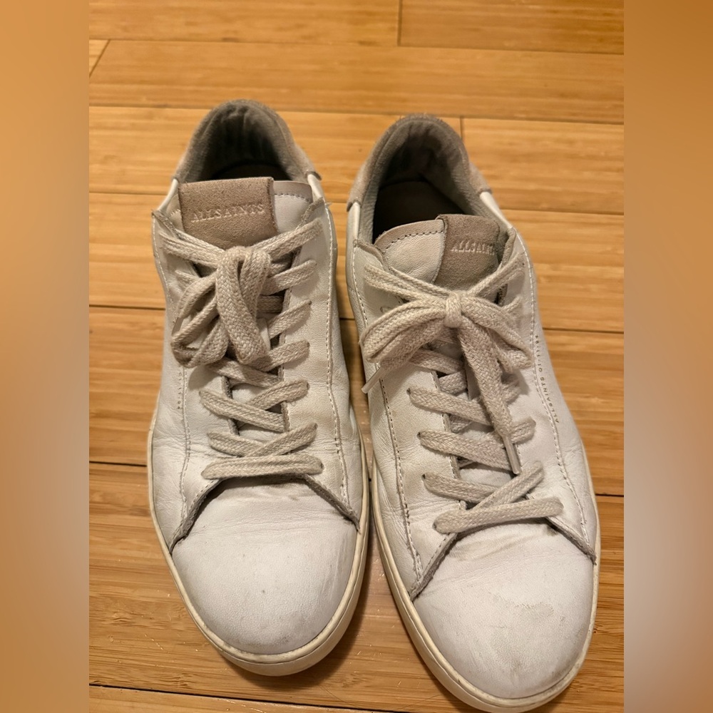 All Saints women's Off-White Leather Sneakers